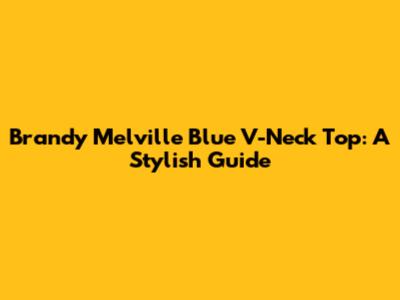 Brandy Melville Blue V-Neck Top: A Stylish Guide