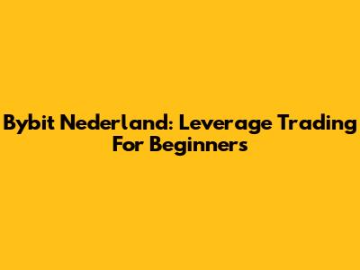 Bybit Nederland: Leverage Trading For Beginners