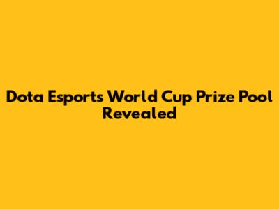 Dota Esports World Cup Prize Pool Revealed