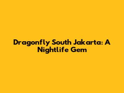 Dragonfly South Jakarta: A Nightlife Gem