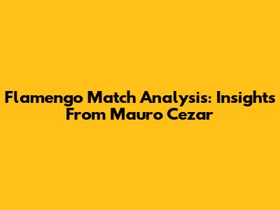 Flamengo Match Analysis: Insights From Mauro Cezar