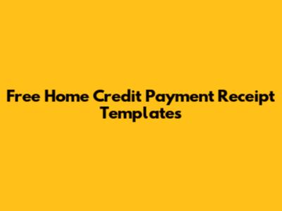 Free Home Credit Payment Receipt Templates