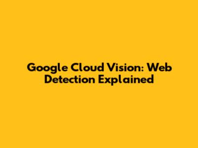 Google Cloud Vision: Web Detection Explained