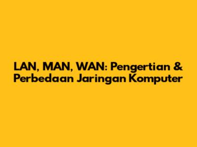 LAN, MAN, WAN: Pengertian & Perbedaan Jaringan Komputer