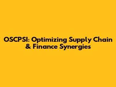 OSCPSI: Optimizing Supply Chain & Finance Synergies
