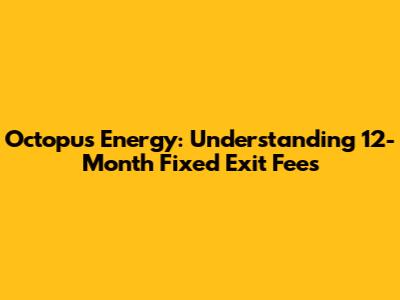 Octopus Energy: Understanding 12-Month Fixed Exit Fees