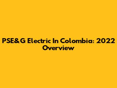 PSE&G Electric In Colombia: 2022 Overview