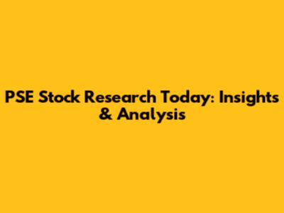 PSE Stock Research Today: Insights & Analysis