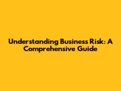 Understanding Business Risk: A Comprehensive Guide
