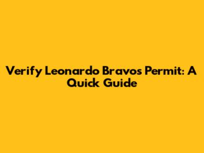 Verify Leonardo Bravo's Permit: A Quick Guide